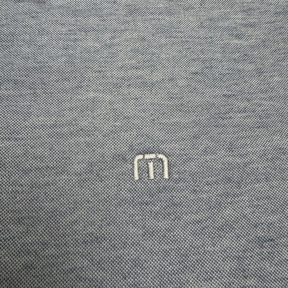 Travis Mathew Cotton Blend Polo Shirt Mens Medium Heathered Blue Golf Preppy Top - Picture 5 of 14